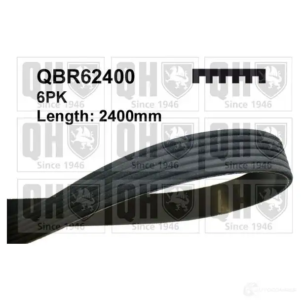 Приводной ремень, поликлиновой QUINTON HAZELL qbr62400 5050438137903 660544 GC70 JT8 изображение 0