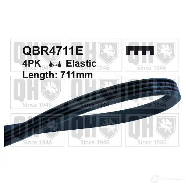 Приводной ремень, поликлиновой QUINTON HAZELL 4PK711 ELASTIC 3PK4711 660114 qbr4711e
