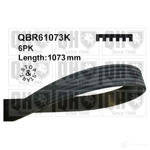 Приводной ремень, поликлиновой QUINTON HAZELL qbr61073k X8QIN 6PK107 3K 1424916435