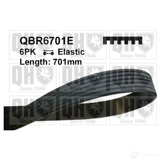 Приводной ремень, поликлиновой QUINTON HAZELL qbr6701e 1193635825 M4PGQSW 6PK701 ELASTIC