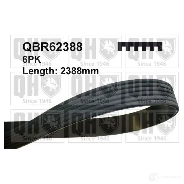 Приводной ремень, поликлиновой QUINTON HAZELL 6PK23 85 660542 qbr62388 6PK2386 изображение 0