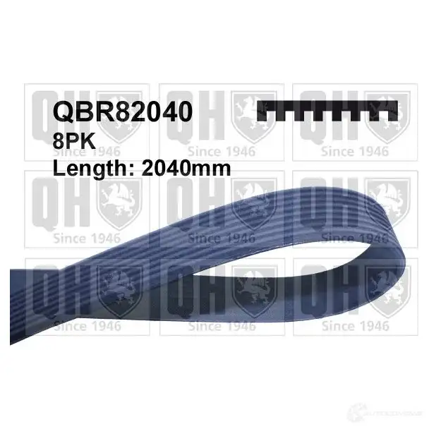 Приводной ремень, поликлиновой QUINTON HAZELL qbr82040 8PK2038 660746 8PK2 037