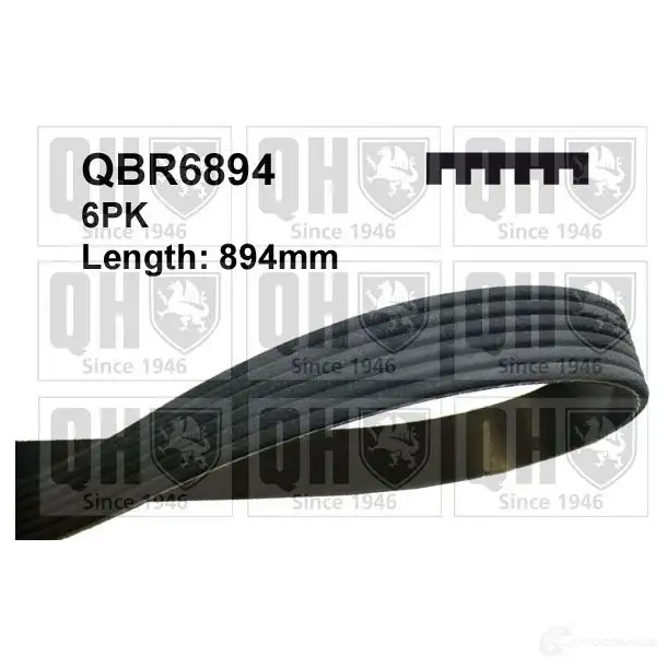 Приводной ремень, поликлиновой QUINTON HAZELL qbr6894 6PK8 91 660608 6PK892 изображение 0