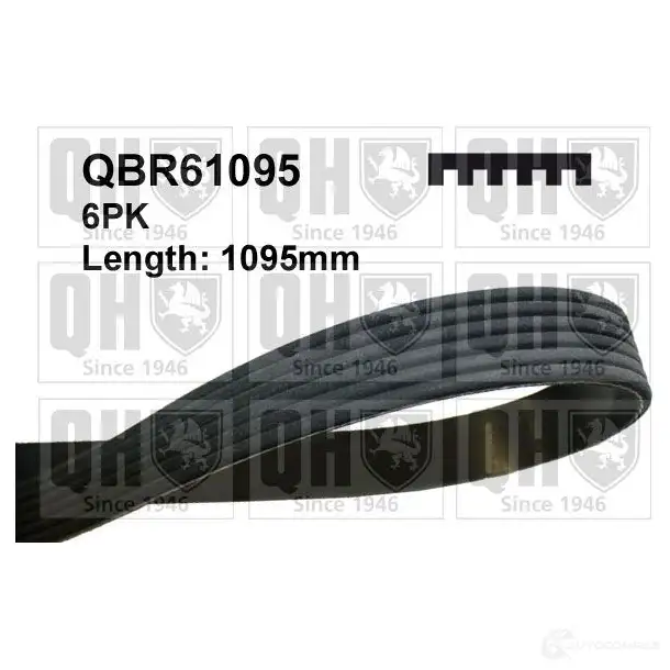 Приводной ремень, поликлиновой QUINTON HAZELL 6PK1093 6PK1 092 qbr61095 660329 изображение 0