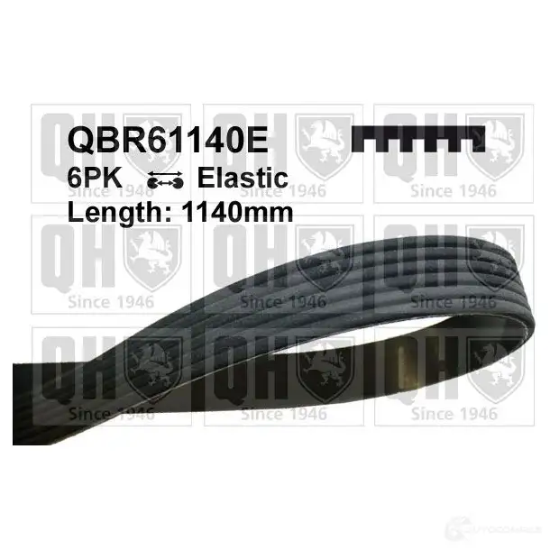 Приводной ремень, поликлиновой QUINTON HAZELL 660340 UGD4XK qbr61140e 6PK1140 ELASTIC