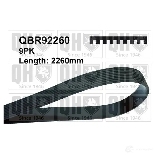 Приводной ремень, поликлиновой QUINTON HAZELL qbr92260 660757 9PK2258 9PK225 7