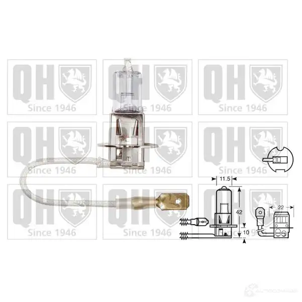 Лампа H3 PK22S 55 Вт 12 В QUINTON HAZELL QBL453 7LV 3L 659743 5050438339550 - Изображение 1