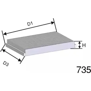 Салонный фильтр MISFAT HB253C RB LA4 3399349 PEOT1