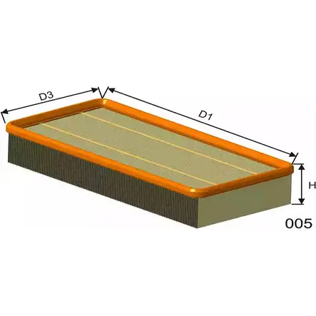 Воздушный фильтр MISFAT P039 IKA803L 3399649 MKO8 GKH изображение 0