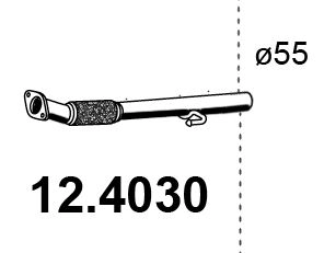 Выхлопная труба глушителя ASSO 12.4030 1424899677 35I0 34 изображение 0