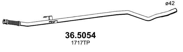 Выхлопная труба глушителя ASSO 36.5054 1424899699 F 3FYA