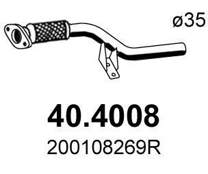 Выхлопная труба глушителя ASSO 40.4008 1440720211 P9 N1SG изображение 0