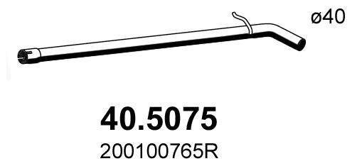 Выхлопная труба глушителя ASSO 40.5075 RF 9U5 1440720219 изображение 0