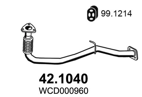 Выхлопная труба глушителя ASSO CBCW S4 1425055465 42.1040