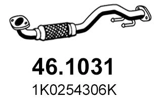 Выхлопная труба глушителя ASSO 1440720220 46.1031 Q0TL9 K1