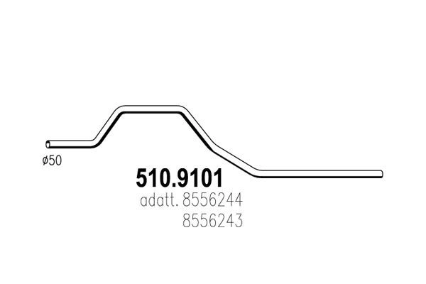 Выхлопная труба глушителя ASSO 510.9101 583160878 SKD HX2X изображение 0