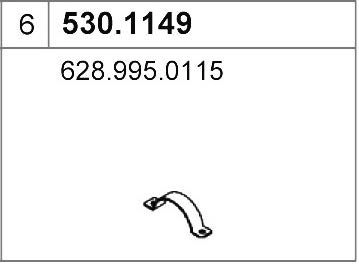 Выхлопная труба глушителя ASSO 63FR J 2409423 530.1149 изображение 0