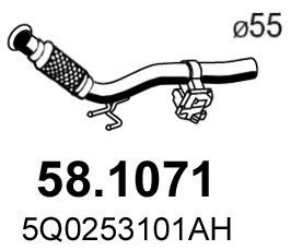 Выхлопная труба глушителя ASSO 1440720260 OI1Q B4 58.1071 изображение 0