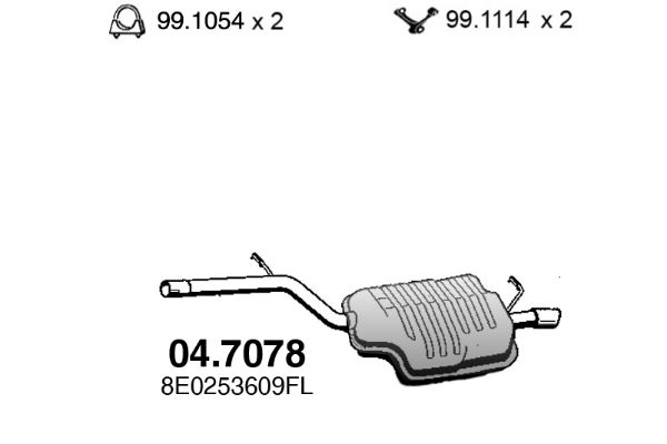 Глушитель ASSO 2403230 04.7078 RDLF 4R