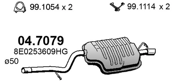 Глушитель ASSO K795P S 2403231 04.7079