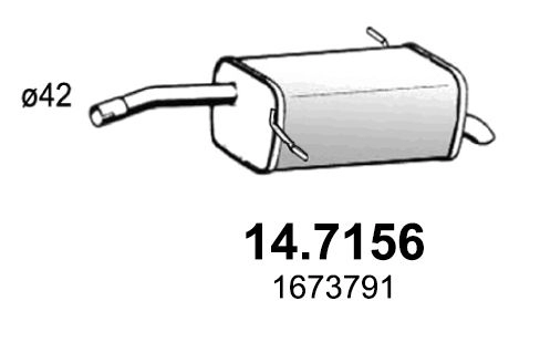 Глушитель ASSO V3BU 1V6 1424356971 14.7156