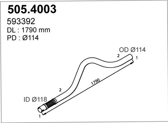 Гофра глушителя ASSO 1TI ZX 505.4003 2407978 изображение 0