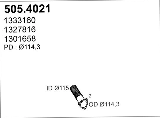 Гофра глушителя ASSO EU LOF94 9445282 505.4021