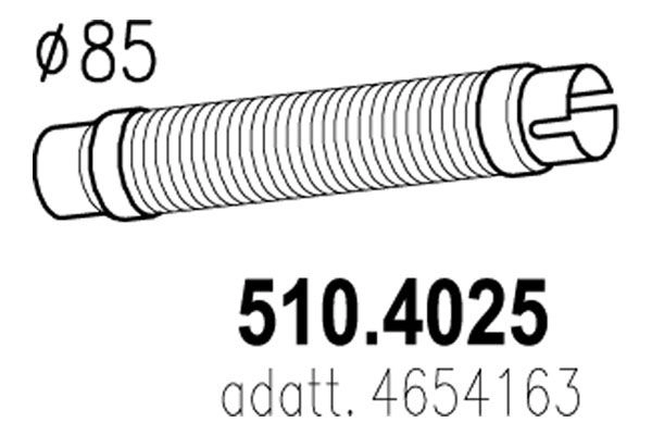 Гофра глушителя ASSO 583156254 510.4025 XGSP Q8