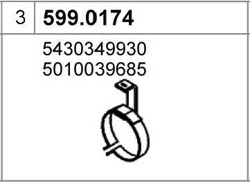 Кронштейн глушителя ASSO 9452526 9ORYL2 D 599.0174 изображение 0