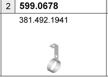 Кронштейн глушителя ASSO 1440720900 599.0678 Z S38FE