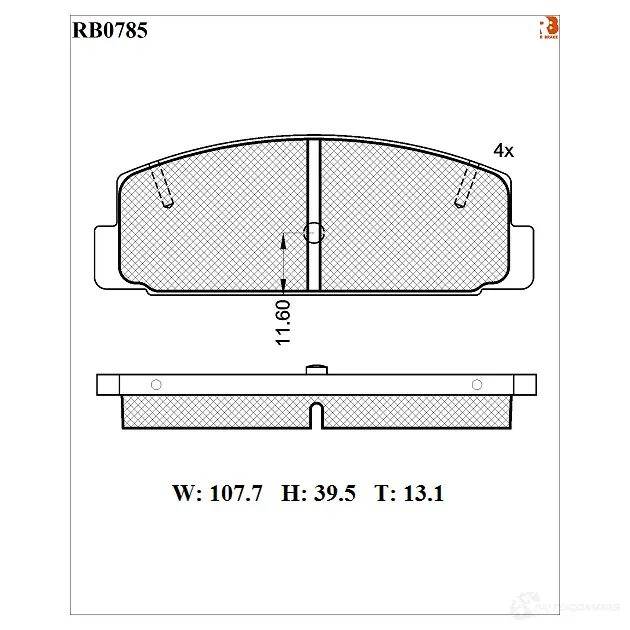 Дисковые тормозные колодки R BRAKE 24045 RB0785 4388618 2359 6