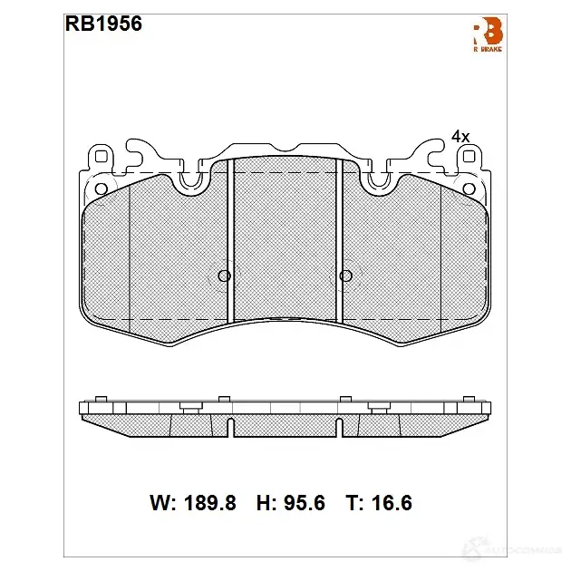 Дисковые тормозные колодки R BRAKE D1426-8543 24 659 RB1956 4389932