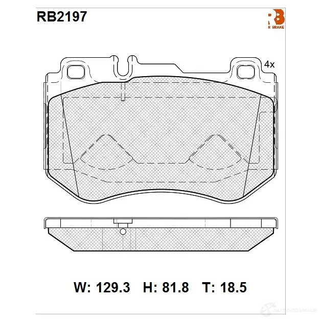 Дисковые тормозные колодки R BRAKE RB2197 25 997 4390219 D1862-9091