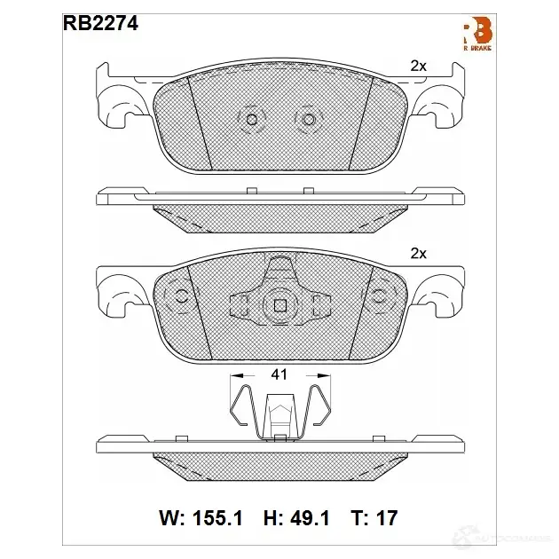 Дисковые тормозные колодки R BRAKE 225 25 RB2274 22526 1194843386