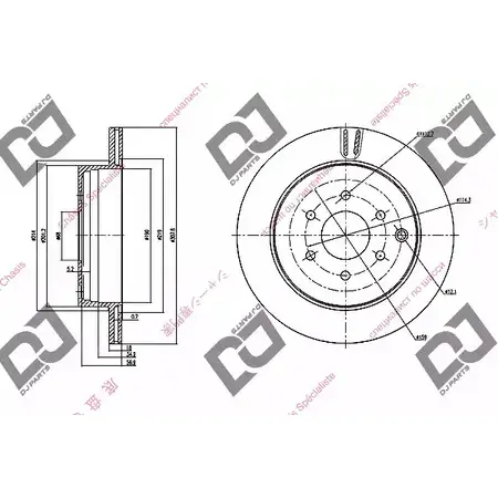 Тормозной диск DJ PARTS 1IVFC B OH512FT BD1062 3433539 изображение 0