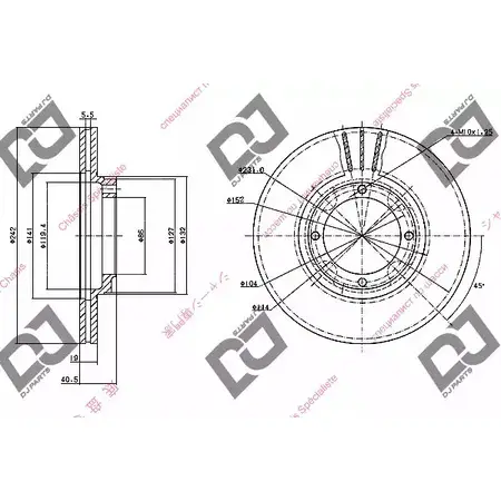 Тормозной диск DJ PARTS BD1079 3433556 UWI 1OI MWLGA