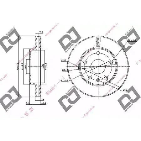 Тормозной диск DJ PARTS JBXILQ 39 VIMEG 3433562 BD1085 изображение 0