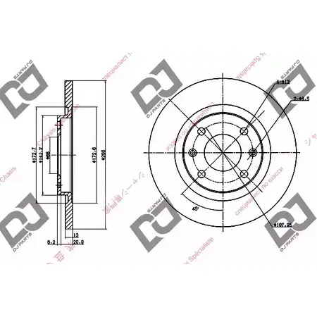 Тормозной диск DJ PARTS JBJ 15 3433665 BD1191 00ABL изображение 0