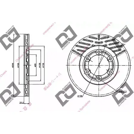 Тормозной диск DJ PARTS L8F DC P7S02 3433730 BD1257 изображение 0