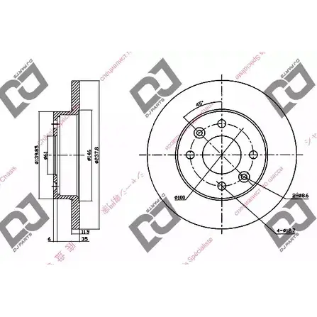 Тормозной диск DJ PARTS CO PAP 3433746 ZOL4QG BD1273