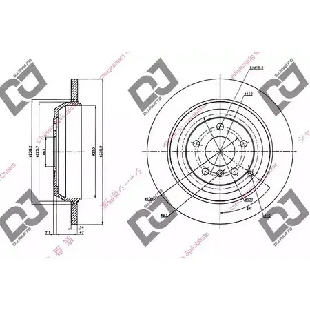Тормозной диск DJ PARTS 40 Q0FPD 3433779 MWHWDP7 BD1306
