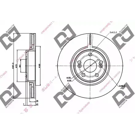 Тормозной диск DJ PARTS LCEJRXK BD1320 1 EIOLSB 3433793