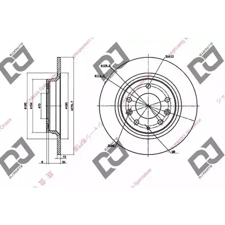 Тормозной диск DJ PARTS DSMO9I G 98QY 3433852 BD1379