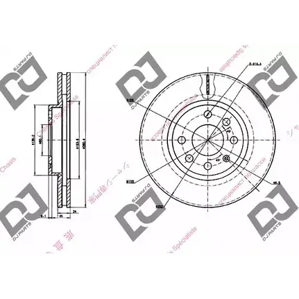 Тормозной диск DJ PARTS 8Q WIQ S9E0F BD1401 3433874