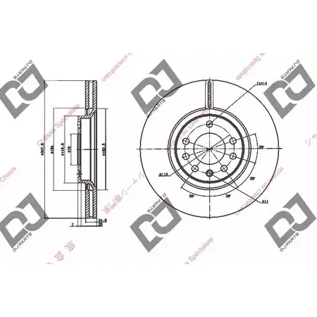 Тормозной диск DJ PARTS BD1408 3433881 WVZUCJP 7YET M