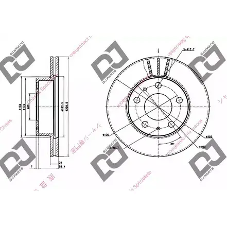 Тормозной диск DJ PARTS BOVCA U3B 02KI BD1470 3433943