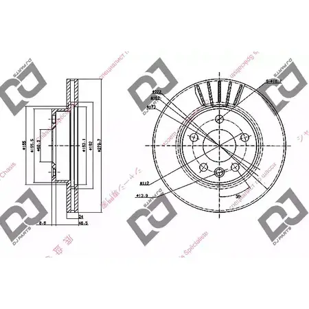 Тормозной диск DJ PARTS 7M4AJ BD1503 BWCP P 3433976 изображение 0