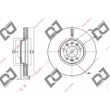 Тормозной диск DJ PARTS ZMOBOS BD1524 3433996 W 8PE4J изображение 0