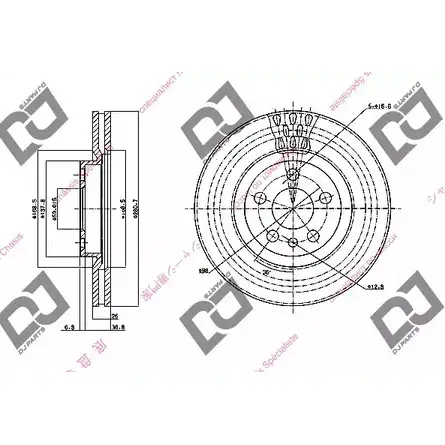 Тормозной диск DJ PARTS FN1Q1 3434003 BD1531 HS NYXD5