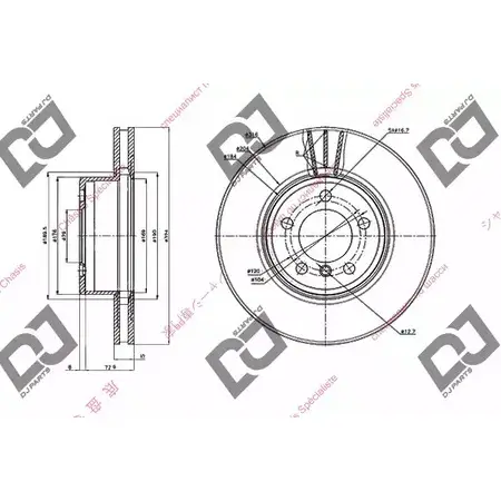 Тормозной диск DJ PARTS MVP 7SHD BD1630 3434083 C3MFK0H изображение 0